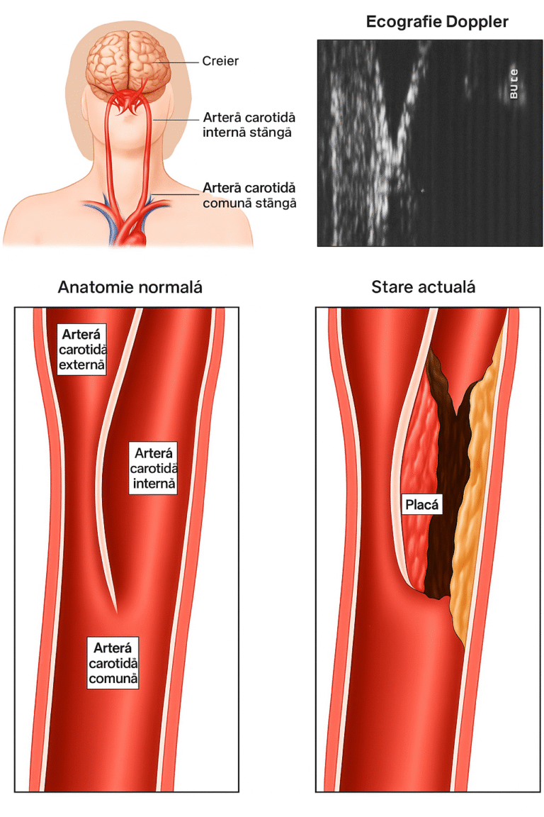 Reprezentarea schematică a stenozei de arteră carotidă