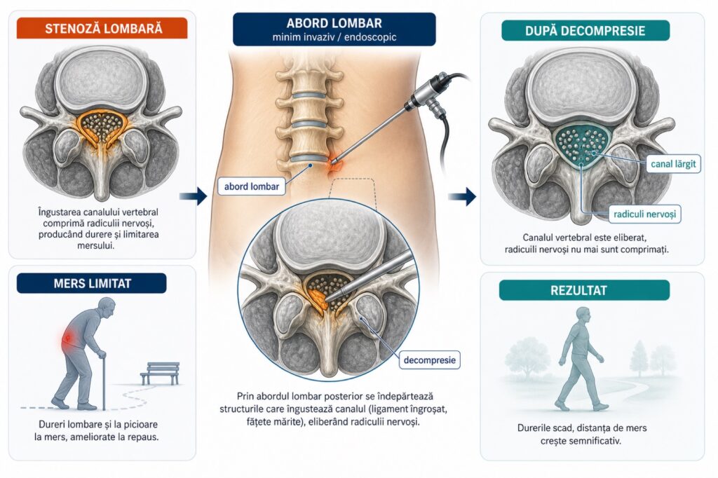 decompresie endoscopică pentru stenoză de canal vertebral
